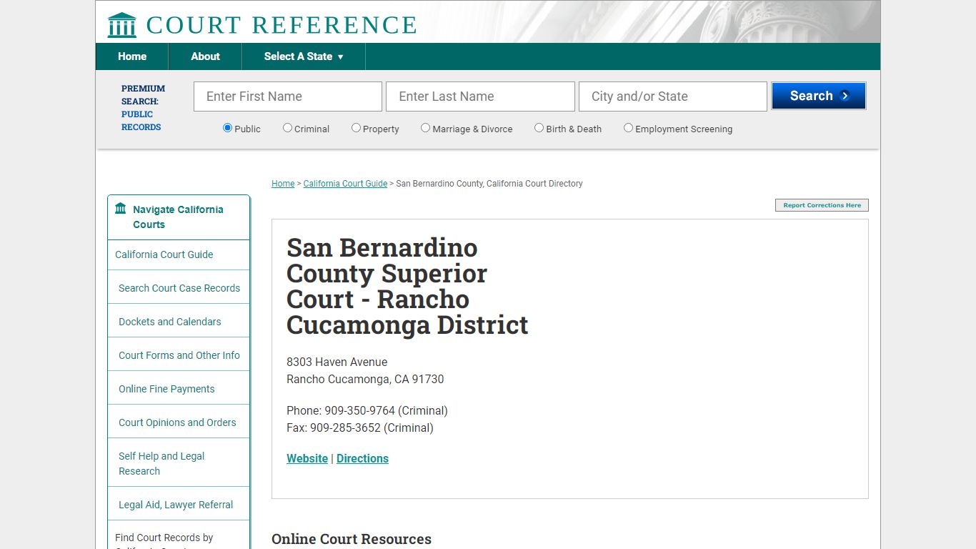 San Bernardino County Superior Court - Rancho Cucamonga District